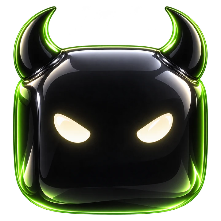Evil — чёрный герой с зелёными рожками